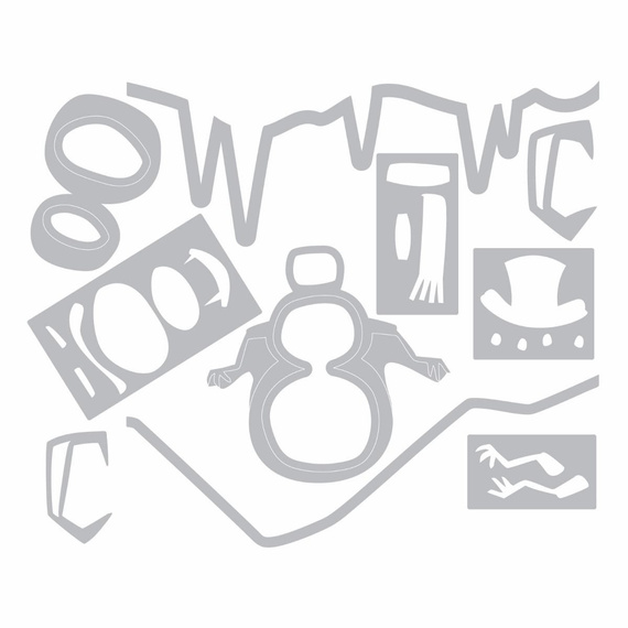 SIZZIX Stanzform Präge Stanzschablone Cutting Die, Snowman Scene 662422