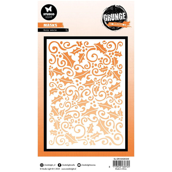 STUDIOLIGHT Mixed Media Schablone STENCIL für Decoupage Scrapbooking - Holly swirl