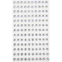 Selbstklebende Kristalle Silber Sterne 8mm - 130 Stück