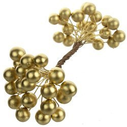 Beerenzweig - golden - 1 Zweig mit 40 Beeren