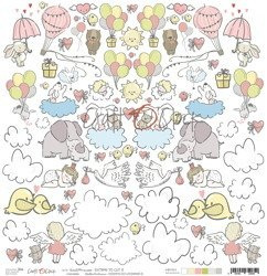 CRAFT O CLOCK 30,5x30,5cm Scrapbooking Papier 250g, Sweet Princess 02