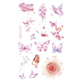 AUFKLEBER folie - Rosa Blumen und Schmetterlinge