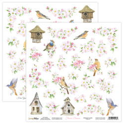 SCRAPBOYS 30x30cm doppelseitig Scrapbooking Papier 190g, Flower Dreams 07