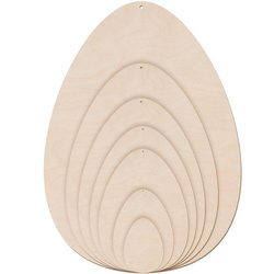 Sperrholz-Eier - Deko-Eier - Ostereier - Set mit 7 Stück.