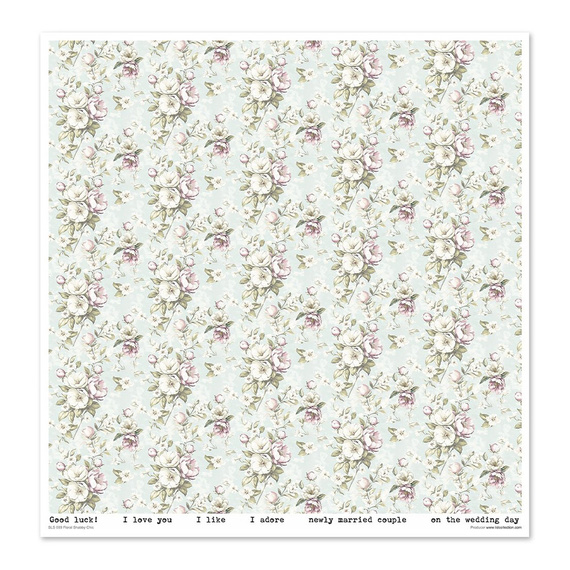 ITD COLLECTION Setz 11Stk 30x30cm Scrapbooking Papier - Floral Shabby Chic