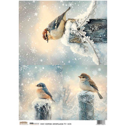 Reispapier A4 - ScrapLove - Cozy winter Snowflakes 10 - Verschneiter gemütlicher Winter