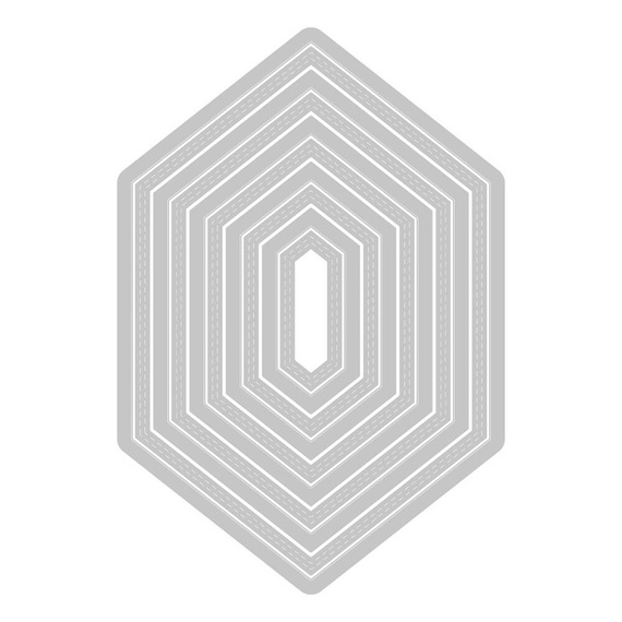 SIZZIX Stanzform Präge Stanzschablone Cutting Die Framelits, Stitched Hexagons