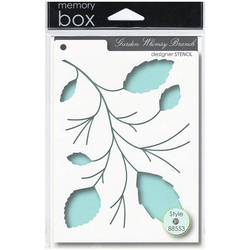 MEMORY BOX  Mixed Media Schablone STENCIL Maske -  Whimsy Branch - Blätter