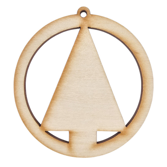 HOLZKUGEL Anhänger aus Holz, Ornament Weihnachtskugel 6 cm - Weihnachtsbaum