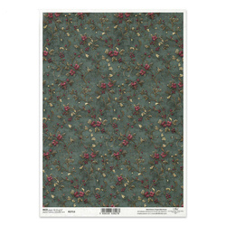 Reispapier für Decoupage A4 - Blumentapetenmotiv, Tapetenhintergrund - R2713 - Itd Collection 