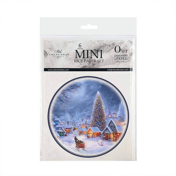 ITD Reispapier Decoupage SET Bastelpapier, rahmen vintage zeichen winter RSM060 