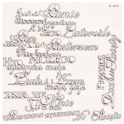 SCRAPINIEC Dekorpappe Die Cut Chipboard Dekoration Ornament, Erstkommunion Polnische Untertitel