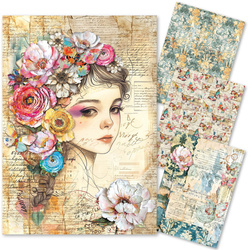 Reispapier Set Decoupage Bastelpapier A4 Ciao Bella  - Quintessential