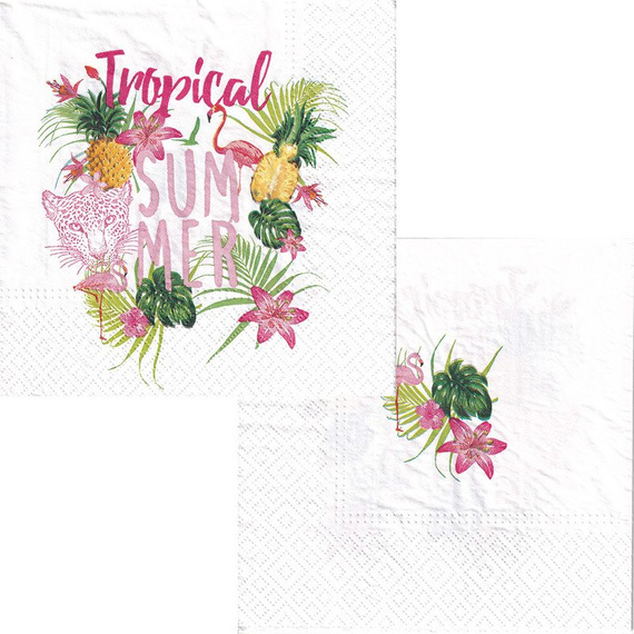 SERVIETTEN 1 Stück Motivservietten Decoupage Napkin 33x33cm - Tropischer Sommer