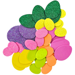 AUFKLEBER ostereier aus Schaumstoff mit Glitter - 40 Stück