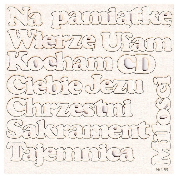 SCRAPINIEC Dekorpappe Die Cut Chipboard Dekoration Ornament, Polnische Untertitel