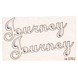 SCRAPINIEC Dekorpappe Die Cut Chipboard Dekoration, Inschrift Journey 2Stk. 3760