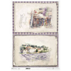 Reispapier für Decoupage A3 ITD-1076L Lavendelfelder, Lavendel