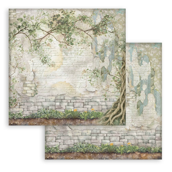 Scrapbooking Papier Set 30x30 - Herbarium Silvae Hintergründe - Stamperia