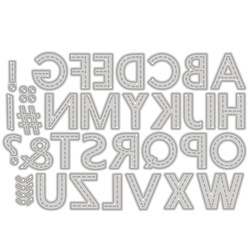 DPCRAFT Stanzform Präge Stanzschablone Cutting Die, Alphabet, genähte Buchstaben