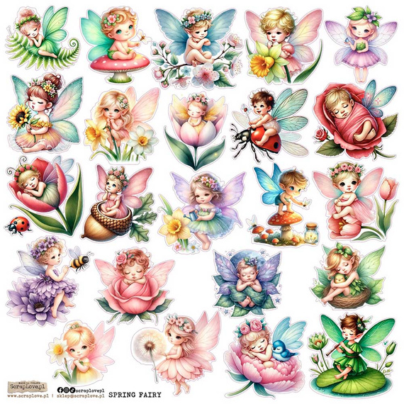 AUFKLEBER ScrapLove Dekor Stickers - Spring Fairy 1