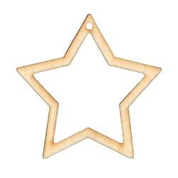 Anhänger aus Holz, Ornament  Stern-Dekor - 8cm