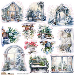 AUFKLEBER ScrapLove Dekor Stickers - Christmas Garden 1 - Weihnachtsgarten 1