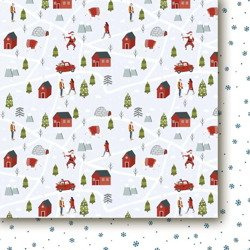 Doppelseitig 30,5x30,5cm Scrapbooking Papier Designpapier 200g Hallo Nikolaus 05