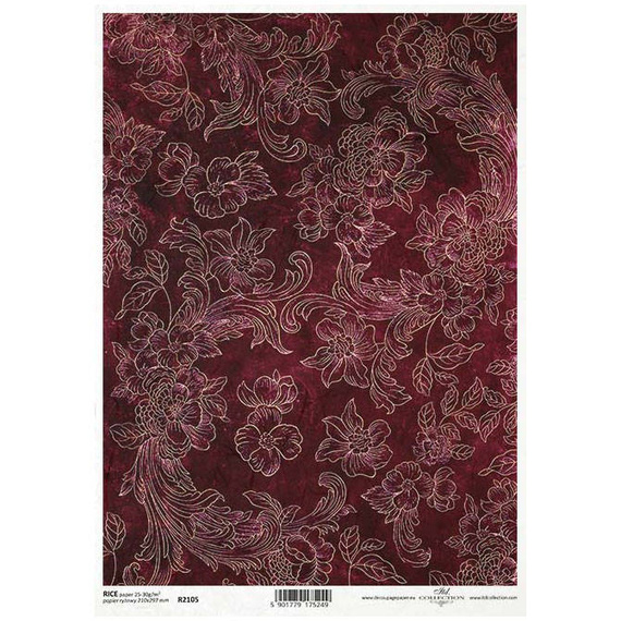 ITD Reispapier Decoupage Bastelpapier, Tapetenmotiv R2105