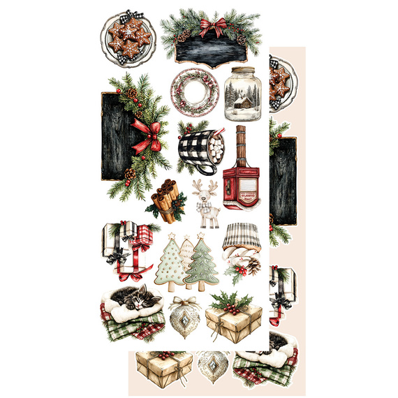 ALCHEMY OF ART 15x30cm doppelseitig Scrapbooking Papier 250g,- Wonderful Christmas Time Weihnachten