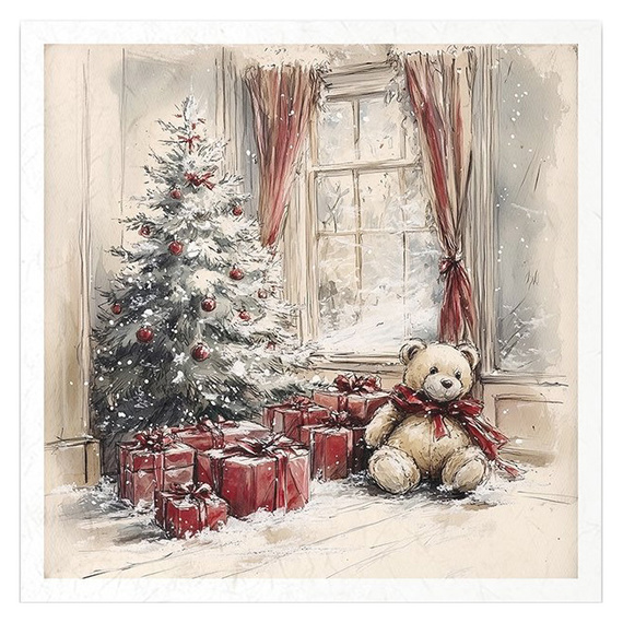 Reispapier-Set - Weihnachtsbaum, Kamin, festliches Haus - RSM203 - Itd Collection