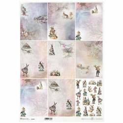 ITD Reispapier Decoupage Bastelpapier A3 Osterhasen 1010L