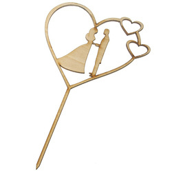 Holzdekoration Braut und Bräutigam