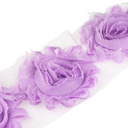 Lila Organza-Rosen auf Tüll - 2m