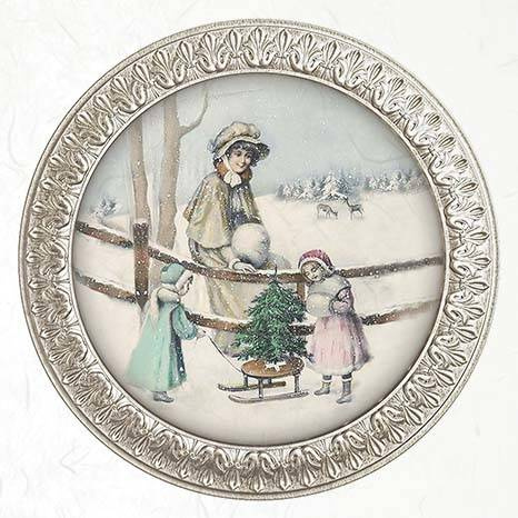 ITD Reispapier Decoupage SET Bastelpapier, vintage rahmen winter RSM061 