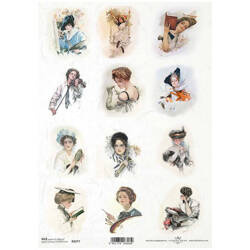 ITD Reispapier Decoupage Bastelpapier Serviettentechnik-R2277 Vintage, Frauenleidenschaften, Frauen
