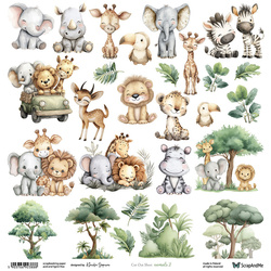Scrapbooking-Papier - ScrapAndMe - Animals 2 - Motivbogen - 30x30 cm