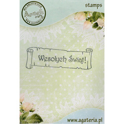 AGATERIA - Transparent Stempel Motivstempel - Wesołych Świąt - Untertitel PL Papyrus