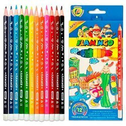 Junior Flamingo Bleistifte 12 Farben dreieckig