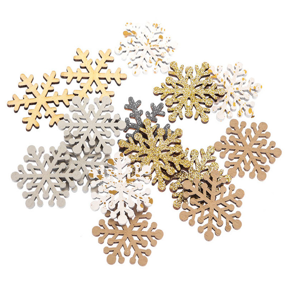 DPCRAFT Dekorpappe Die Cut Chipboard Dekoration Ornament  Schneeflocken 15 Stk. - neutral