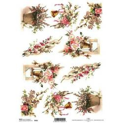 ITD Reispapier Decoupage Bastelpapier Softpapier Serviettentechnik, Blumen R301