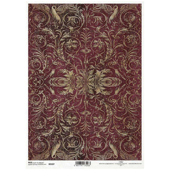 ITD Reispapier Decoupage Bastelpapier, Tapetenmotiv R2107 