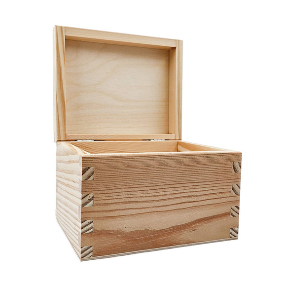 Holzschatulle Schmuck – Kiefernholzbox zum Dekorieren & Decoupage 14,5×12×10 cm