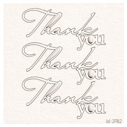 SCRAPINIEC Dekorpappe Die Cut Chipboard Dekoration, Inschrift Thank you 3782