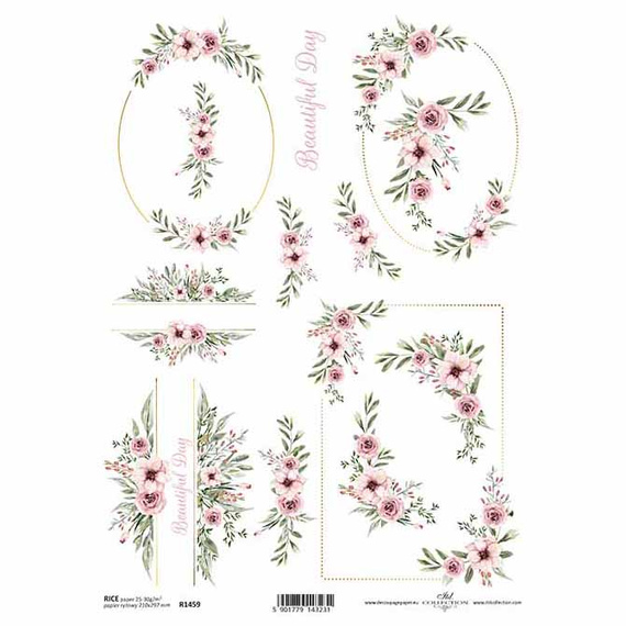 ITD Reispapier Decoupage Bastelpapier Serviettentechnik-R2217 Paare, Inschriften
