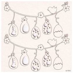 SCRAPINIEC Dekorpappe Die Cut Chipboard Dekoration Ornament, Girlande Ostereier