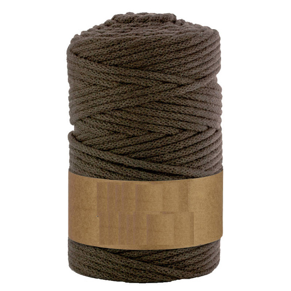 Baumwollkordel 5mm Seil aus Baumwolle mit Polyester Kern 100m - dunkelbraun