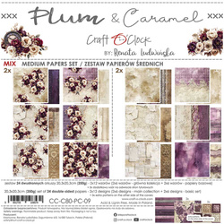 Scrapbooking Papier Set 20x20 - Craft o'clock - Plum & Caramel mix