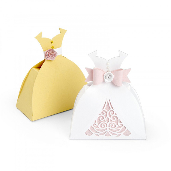 SIZZIX Stanzer Präge Stanzschablone Cutting Die, Dress Box Hochzeitskleid 663577