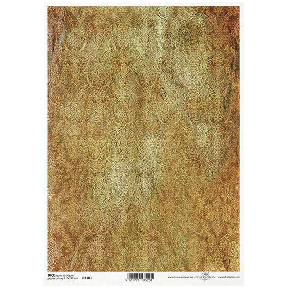ITD Reispapier Decoupage Bastelpapier, Tapetenmotiv Damast R2101